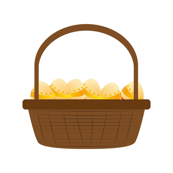 Isolated easter egg basket - Vector, afbeelding