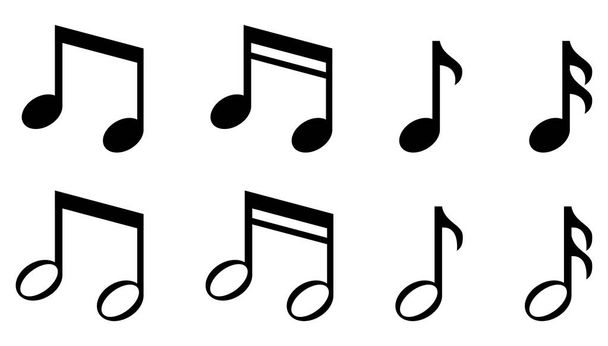 Ensemble d'icônes de notes de musique simples
 - Vecteur, image