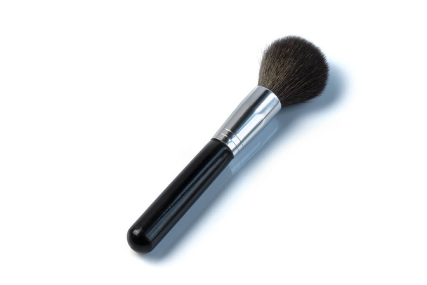 large makeup brush. Black color. On a white background, close-up. No insulation - Fotografie, Obrázek