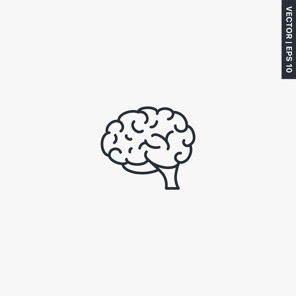 Brain, linear style sign for mobile concept and web design. Symbol, logo illustration. Pixel perfect vector graphics - Vector, Image