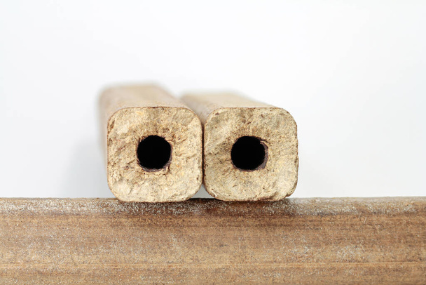 Wooden briquettes, Heat supplier for the oven - Fotoğraf, Görsel