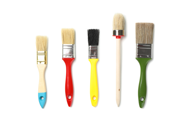 Different paint brushes isolated on white background - 写真・画像