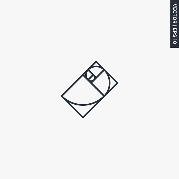 Golden ratio, linear style sign for mobile concept and web design. Symbol, logo illustration. Pixel perfect vector graphics - Vector, Image