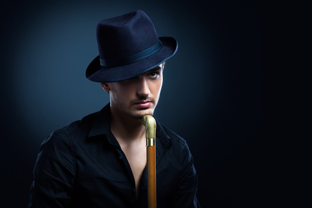 Man in a black hat - Photo, Image