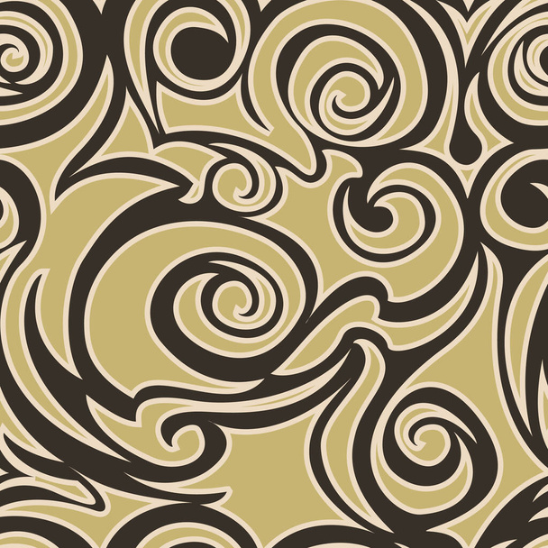 Vector brown flowing and seamless background.Waves or plants. - Vector, imagen