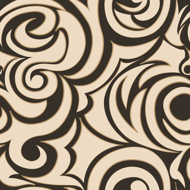 brown seamless pattern of spirals and curls. Decorative ornament for background.EPS 10 vector - ベクター画像