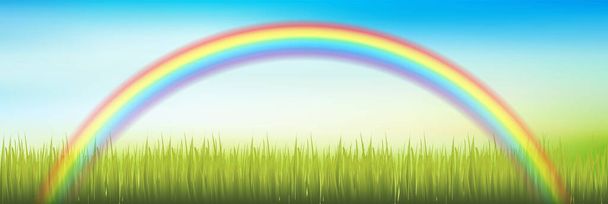 Arco iris cielo paisaje colorido fondo
 - Vector, imagen