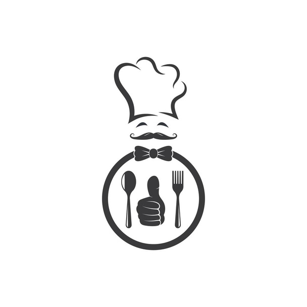 капелюх шеф-кухар логотип Векторний дизайн ілюстрації
 - Вектор, зображення