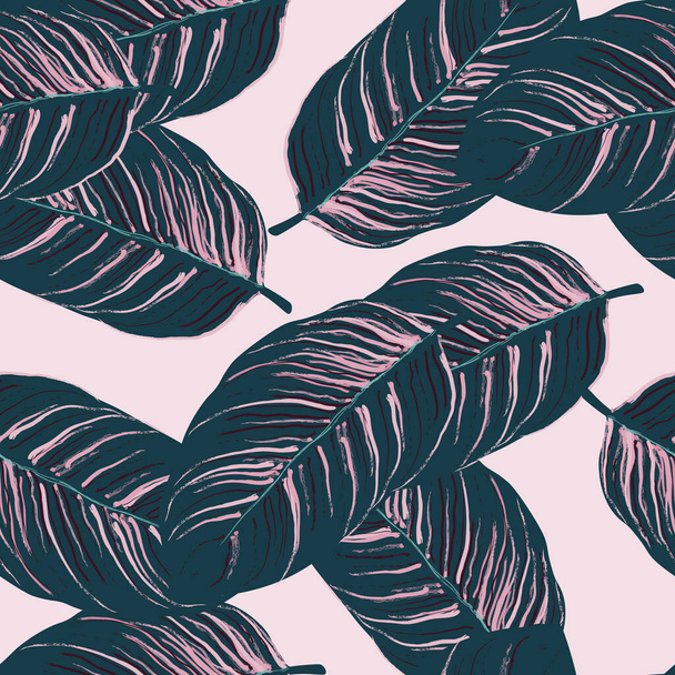 Tropical Leaf. Modern Motif. Jungle Print. Foliage - Вектор,изображение