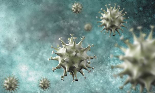 Спалах коронавірусних клітин, епідемія коронавірусної хвороби 2019 - 2020 років. Коїд-19, спричинений вірусом Сарс-Ков-2. 3d рендеринг - Фото, зображення