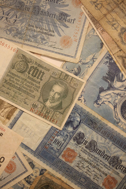 Régi eredeti német pénz makró háttér ötven megapixel stock fotózás - Fotó, kép