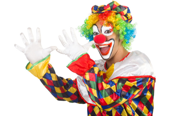 buffo clown isolato su bianco - Foto, immagini
