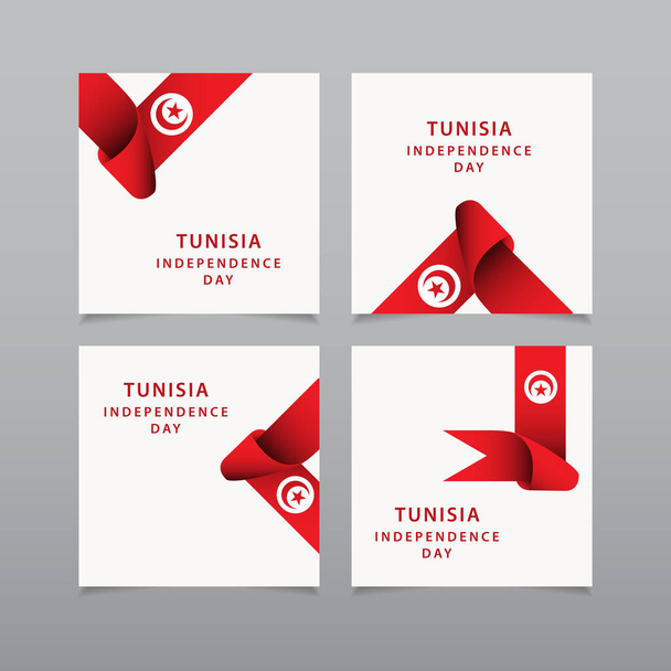 Feliz Día de la Independencia de Túnez Celebración Vector Template Design Illustration
 - Vector, imagen
