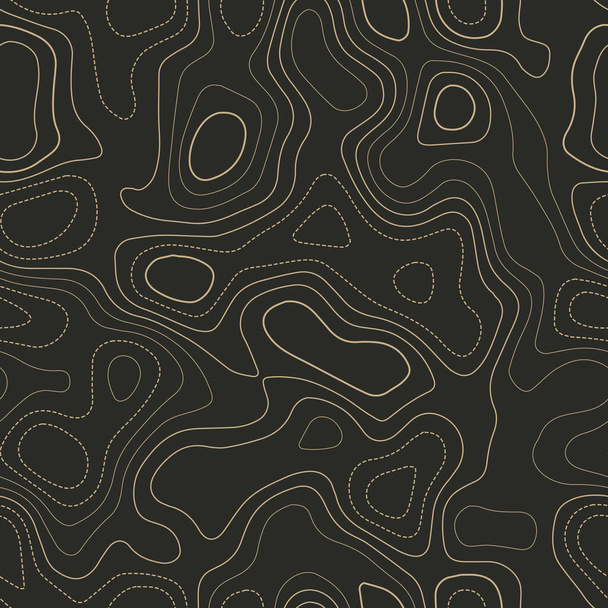 Amazing topography Actual topography map Seamless design Brilliant tileable isolines pattern - Vector, Image