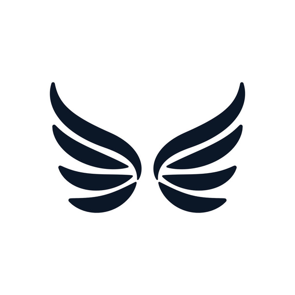 Изолированный силуэт крыльев дизайн иконки вектора
 - Вектор,изображение