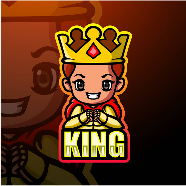 King mascotte esport logo ontwerp - Vector, afbeelding