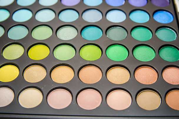 Colorful eyeshadow palette close up - Photo, Image