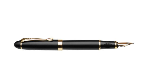 Old fountain pen on a white background with clipping path - 写真・画像