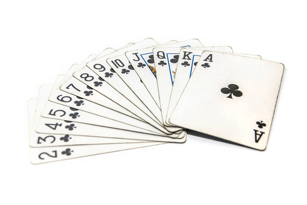набір ігрових карт клуби ізольовані на білому тлі
 - Фото, зображення