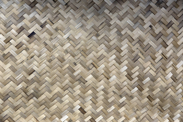 ύφανση καφέ μπαστούνι μοτίβο από ξύλο μπαμπού για υφή έννοια φόντου - Φωτογραφία, εικόνα
