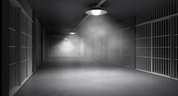 strašidelný vězení koridoru a buňky - Fotografie, Obrázek