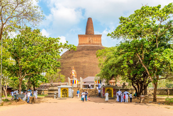 ANURADHAPURA,SRI LANKA - FEBRUARY 4,2020 - View at the Abhayagiri Dagoba in Anuradhapura. Anuradhapura is the capital city of North Central Province of Sri Lanka. - Фото, изображение