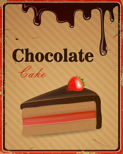 Chocolate Cake - Vetor, Imagem