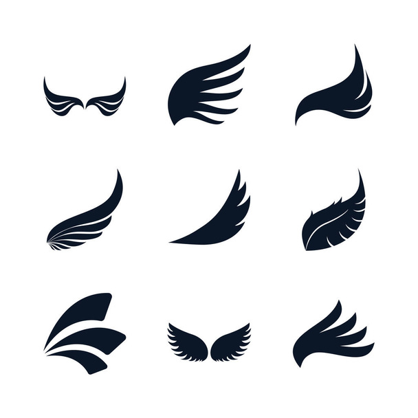 Ізольовані крила силует стиль іконка набір векторний дизайн
 - Вектор, зображення