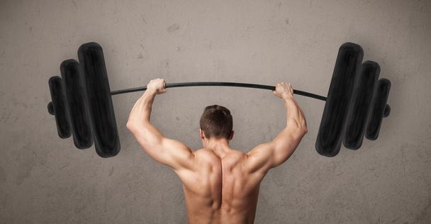 muscular man lifting weights - Foto, Bild