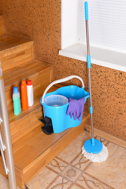 House cleaning equipment with mop - Valokuva, kuva