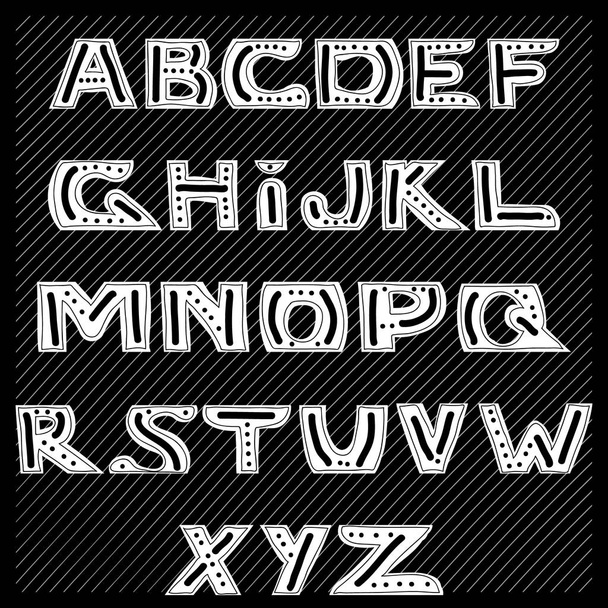 Latin alphabet drawn by hand. isolated letters for ease of use in your design - Vector, Image