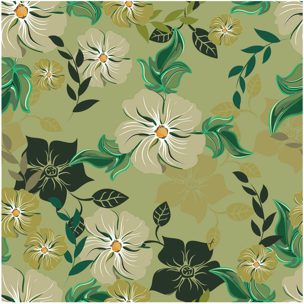 Vector spring abstract background flowers seamless pattern - Vector, imagen