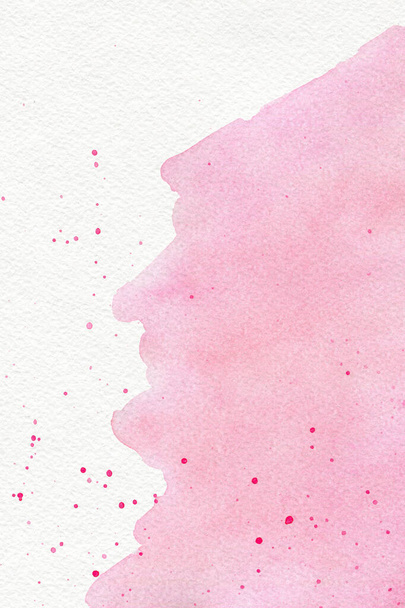 Pink splash watercolor hand drawn paper texture background business card with space for text or image. - Valokuva, kuva