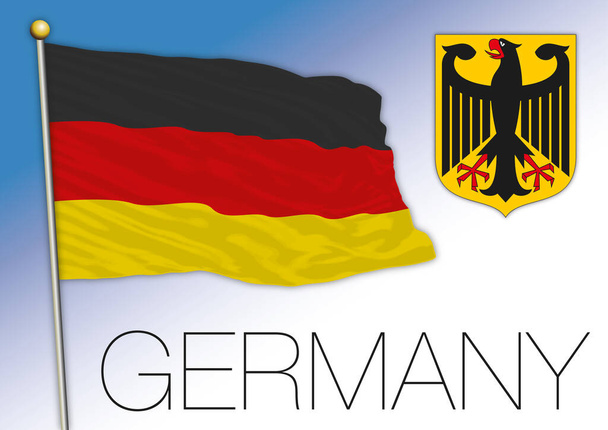 Németország hivatalos nemzeti zászló és címer, Európai Unió, vektorillusztráció - Vektor, kép