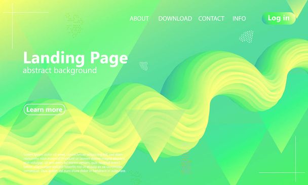 Website landing page. Green abstract background. - Wektor, obraz