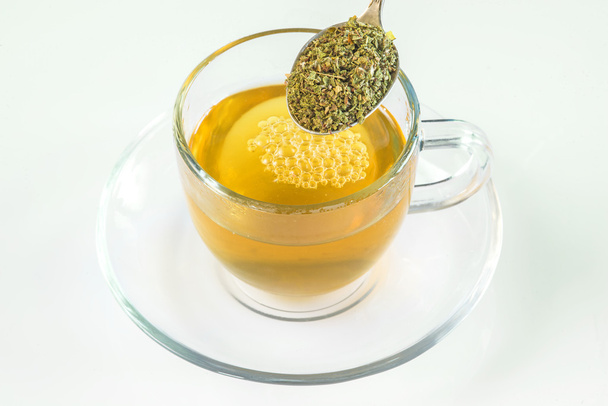 rockrose tea with dried herb - Photo, Image