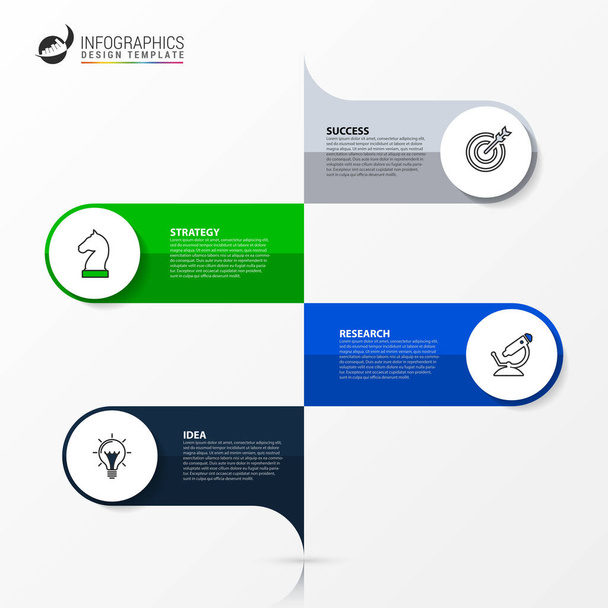 Infographic design template. Creative concept with 4 steps. Can be used for workflow layout, diagram, banner, webdesign. Vector illustration - Vektor, obrázek
