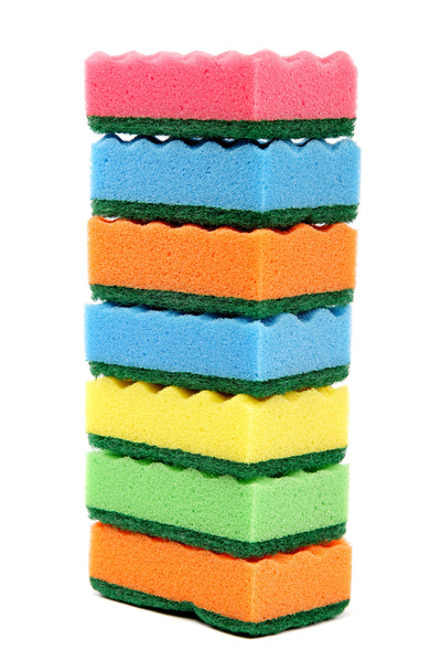 Stack of cleaning sponges. - Фото, изображение