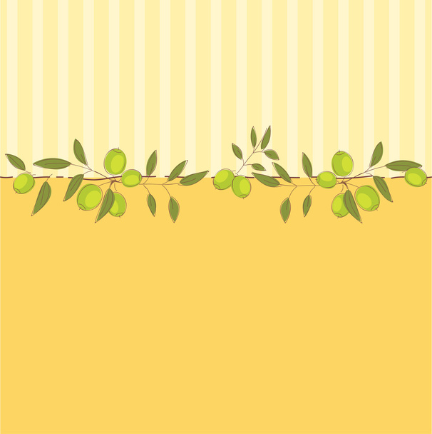 Nice background with olives - Vector, Imagen