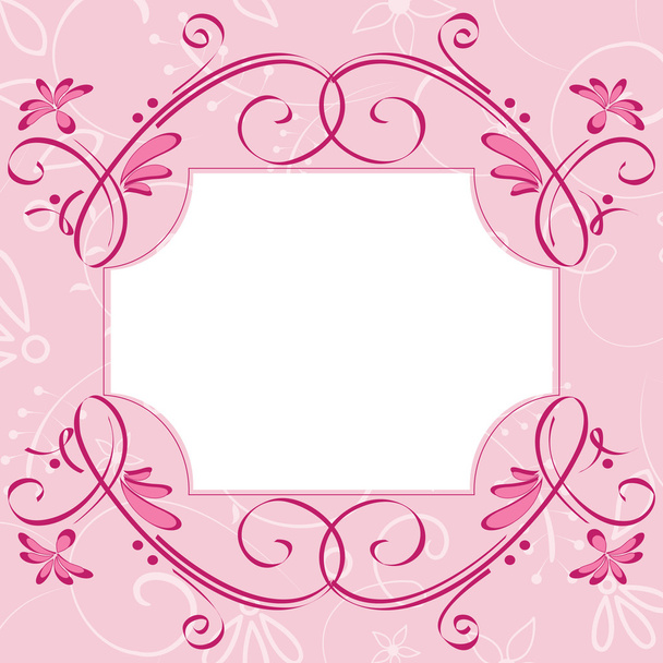 Vector pink cute card - Vettoriali, immagini