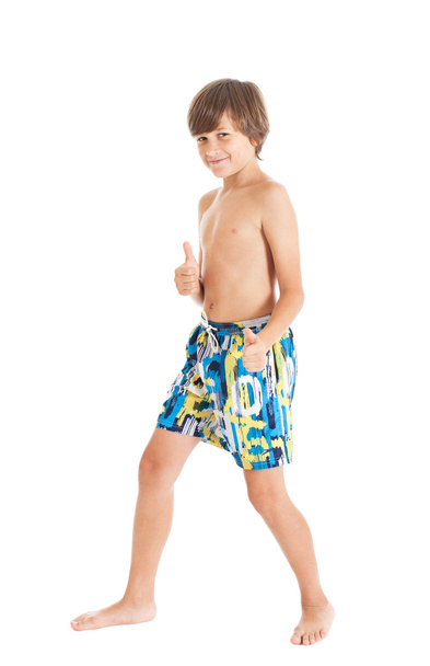 Teenage boy wearing swimming shorts - Fotografie, Obrázek