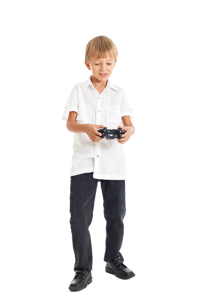 Boy playing a computer game - Фото, зображення