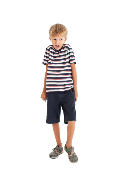 Boy in a striped T-shirt - Zdjęcie, obraz