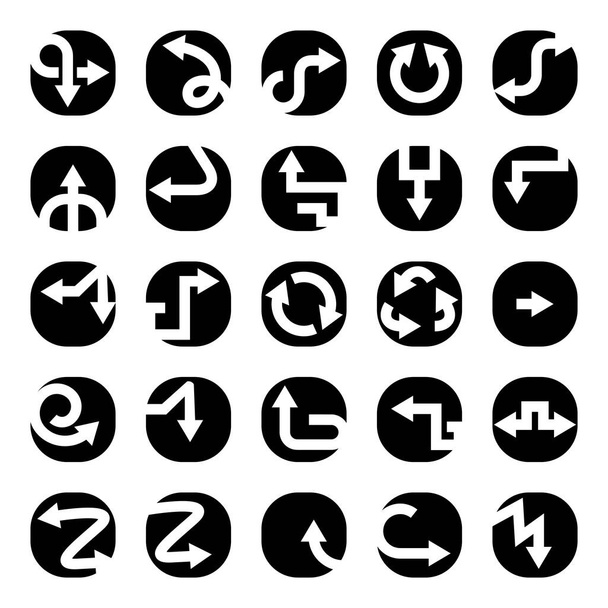 arrow icons in round buttons set - Vektor, Bild