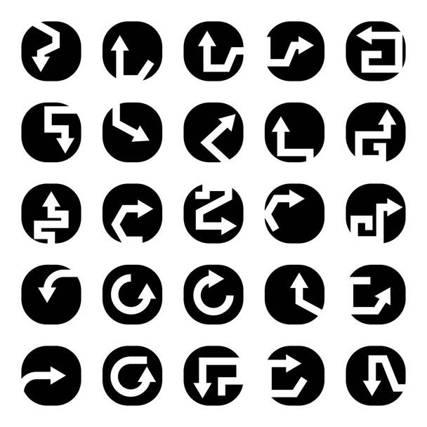 arrow icons in round buttons set - Vetor, Imagem
