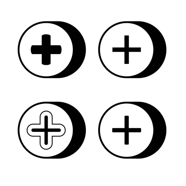 más y cruz iconos ilustración
 - Vector, Imagen