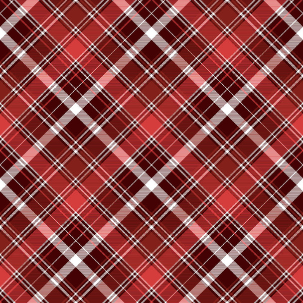 Red diagonal abstract plaid seamless pattern. Vector illustration. - Vector, Image