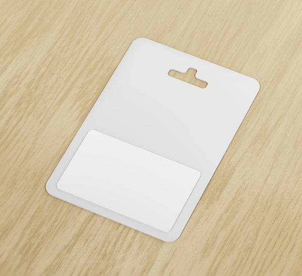 Weiße Blanko-Geschenkkarte auf Holz Hintergrund - Foto, Bild