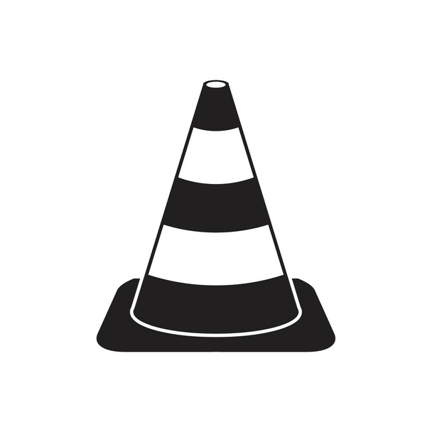 Plantilla de icono de cono de tráfico de color negro editable. Icono de cono de tráfico símbolo Ilustración vectorial plana para diseño gráfico y web
. - Vector, imagen