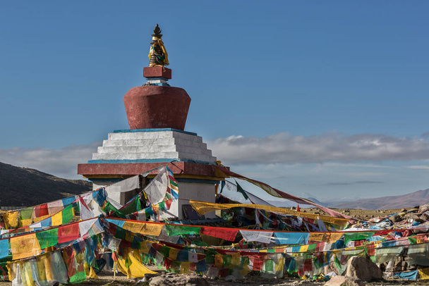 Tibetan religious signs on the way round the Kailash mountain - Photo, Image
